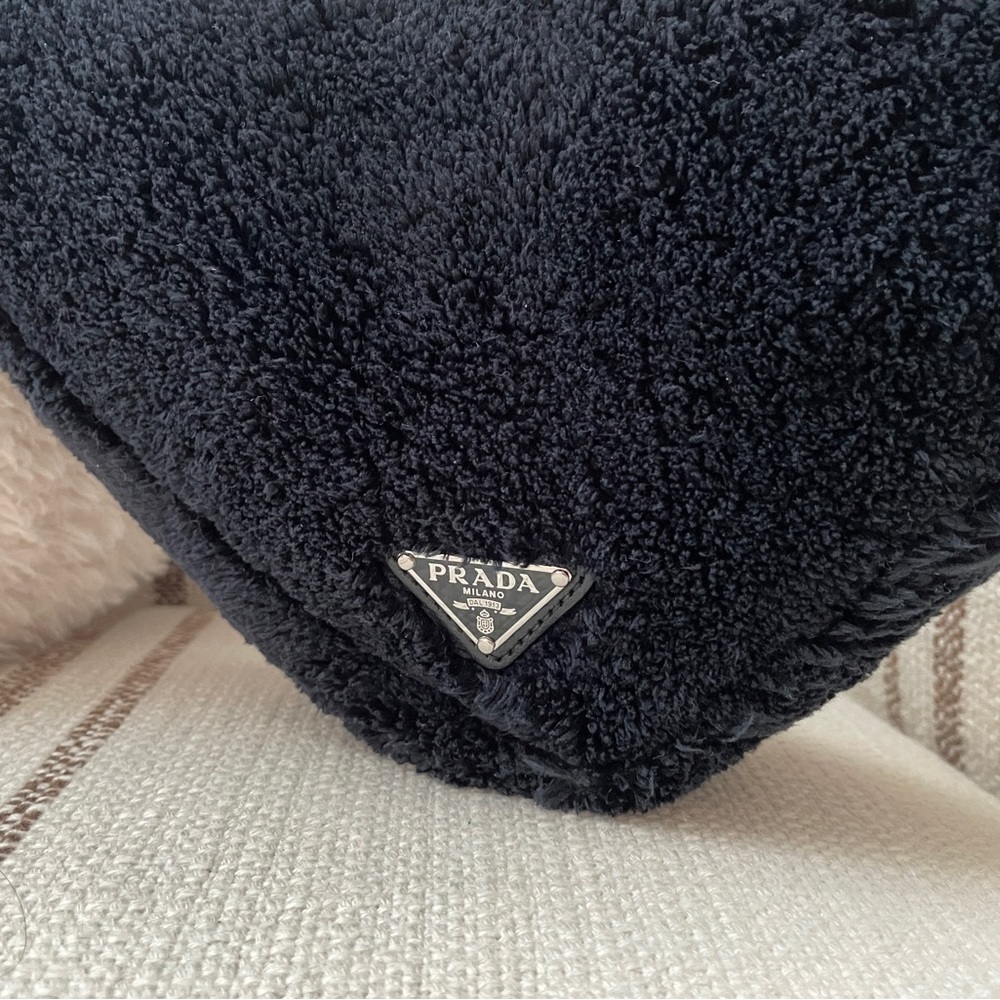 SOLD❗️EUC PRADA Spugna Triangle Pouch Faux-Fur Shoulder Bag - Picture 10 of 11